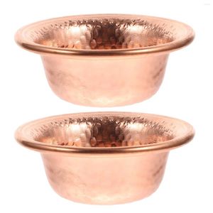 Bowls 2 Pcs Sound Bowl Meditation Home Decoration Buddha Cup Offerings Holy Water Table Top Copper Temple Altar