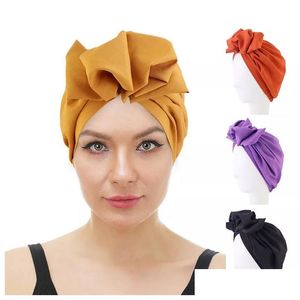 Beanie/Skull Caps 2022 New Womens Headscarf Elegant Retro Turban Scarves Elastic African Head Wraps Muslim Hijab Cap Wedding Dhgarden Dhi5Y