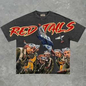 Trendiga märke anime tryckta kläder män y2k gotisk punk stil överdimensionerad t-shirt retro mångsidig kortärmad topps kvinnor 240329