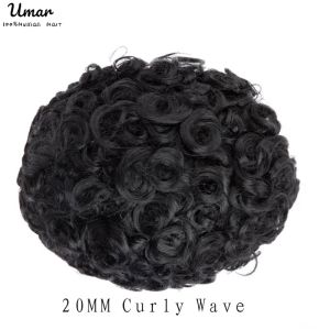 20mm Deep Curly Toupee For Men Durable Mono Curly Hair System Unit for Black Men Male Hair Prosthesis Wigs For Men