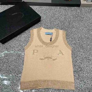 Women's T Shirt designer Women knitted vest Designer embroidered vest T-shirt Sleeveless Breathable fashion vest knitted jumper Women's running Tshirt N65D2D