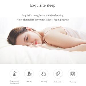 Liv-Esthete Women White 100% Silk Beauty Bedding Set Silky Healthy Duvet Cover Flat Sheet Pillowcases Queen King Bed Linen Set