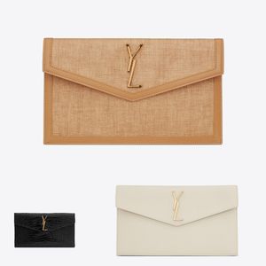 أكياس الموضة في Uptown Caviar Envelope محافظ أكياس القابض محفظة فاخرة نساء حقائب اليد مصمم الأكياس الجلدية غلاف كتف حقيبة إغلاق مغناطيسي