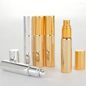 Storage Bottles 3/6/9pcs 10ml Perfume Bottle UV Plating Glass Refillable With Aluminum Atomizer Spray Sample Empty Containers