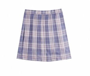 girl's Japanese Summer Pleated Skirt Plaid Skirts Women Dr For JK School Uniform Students Cloths D006 S8fO#