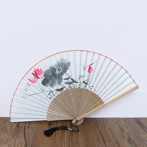 Decorative Figurines China Hand-painted Folding Fan Crafts Lady Summer Cool Hand Wedding Portable Dance Lovers Decoration