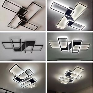 New Modern Led Chandeliers For Living Dining Room Bedroom Nordic Aluminum White/Black Ceiling Light 85V-260V With Remote Control