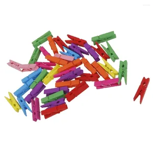 Frames 300 Pc Colorful Wooden Clip Multi-function Picture Clips Home Decor Po Folder Iron Hanging