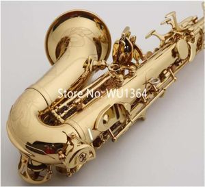 Margewate zakrzywiony saksofon sopran S991 B Flat Gold Lakier popularny instrumenty Muzyka z obudową 6768501