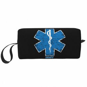 Emt Star Of Life Косметичка для женщин Путешествия Косметический органайзер Симпатичные фельдшерские сумки для хранения туалетных принадлежностей Dopp Kit Case Box G1Pj #