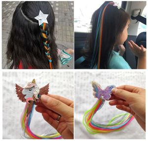 Hair Extensions Wig for Kids Girls Ponytails Unicorn Head Bows Clips Bobby Pins Hairpin Barrette Hair Accessories 50pcs 01231148923