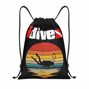 scuba Diving Drawstring Bags for Training Yoga Backpacks Men Women Funny 80s Scuba Diver Gift Dive Lover Sports Gym Sackpack F5lh#