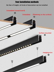 Sistema de luz de trilhos magnéticos inteligentes Sistema de luz de trilho moderno Flexível Spotlight LED Spotlight DC48V Teto Luz de luz Interior Smart Lâmpada Lâmpada