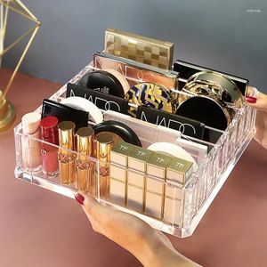 Storage Boxes 9/12 Grid Transparent Lipstick Box Acrylic Makeup Organizer Cosmetic Rack Desktop Finishing Bathroom