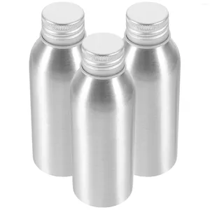 Lagringsflaskor 3 Set Soap Dispenser Aluminium Bottle Travel Shampoo Drink Container Skruvkapslar