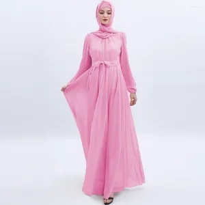 Etniska kläder sommar kvinnor vanlig maxi klänning muslimska abaya dubai kalkon kaftan fast färg chiffon party klänningar eid ramadan jalabiya