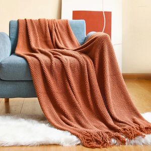 Filtar fast färg sommar stickad filt hushållssäng slutdekorativ handduk förtjockad tupplur.