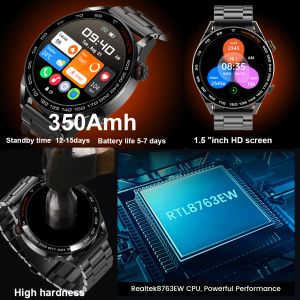 2024 NFC Smart Watch Men Bluetooth Call AMOLED CLOCK Waterproof Heart Rit Sport GPS Tracking Man Smartwatch för Android iOS