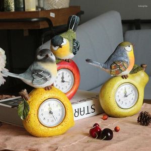 Bordklockor Pastoral Retro Apple Fruit Bird Home Decoration Clock