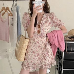 Party Dresses Chic Korean Holiday 2024 Women Temperament Japan Retro Style Söta rufsar Vintage Lace-Up One-Piece Dress Feminine Vestidos