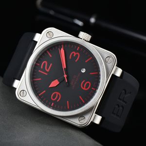 square watch Montre de luxe watchmen designer watches Top luxury brand Mechanical watches mens business leisure Watchs Bell Brown Leather watches Black Ross Rubber