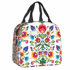 Lancheira floral popular polonesa para mulheres à prova de vazamento Polônia Frs Art Cooler Lancheira com isolamento térmico Bolsas de piquenique para comida de trabalho y4un #