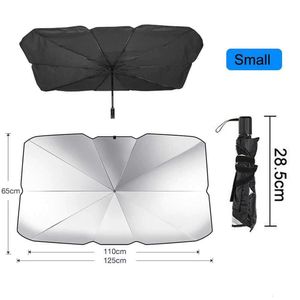 Uppgradera bil Sunshade Interior Front Window Sun Shade Cover UV Protector Sun Blind Paraply SUV Sedan Windshield Protection Accessories