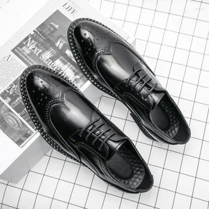 Dress Shoes Winter Men's Casual Business Wear Black Leather Big Head Korean Style Round Toe Boots Work Suit Me