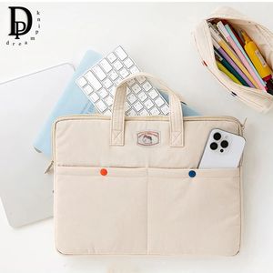 Grande capacidade de náilon personalizado bordado bonito letras saco do portátil adorável estudante escola computador bolsa moda negócios maleta 240320