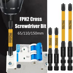 FPH2 CROSS MAGNETISK SCREWRIVER BIT 65/110/150mm Electric Impact Driver för brytare Elektriska verktyg för elektriker