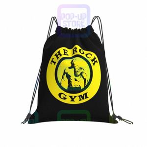 The Rock Gym Brahma Bull Project Дуэйн Джонс Сумки на шнурке Спортивная сумка Симпатичные художественные принты Легкие рюкзаки для одежды k5Rq #