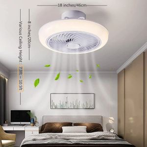 46 cm takfläkt med LED -ljus App Remote Control Smart Bluetooth Chandelier Sealing Fan Lamp för hemmet vardagsrumsdekoration