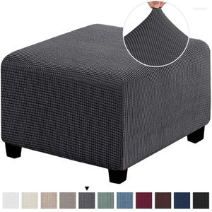 Stol täcker elastisk jacquard ottoman pall cover stretch fotpool damm slipcover mjuk all-inclusive skydds tvättbart vardagsrum sovrum