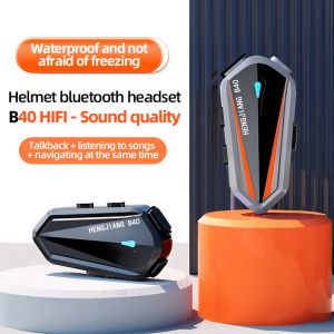 ヘッドフォン/ヘッドセット1600MAH Bluetooth 5.3イヤホンのオートバイヘルメットヘッドセットTWSワイヤレスヘッドフォン防水ノイズ脱必要なイヤホン