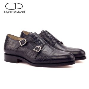 Botas Tio Saviano Double Monk Strap Dress Shoes Men Sapatos Moda Moda Melhor Man Sapato Designer Handmade Sapatos de couro genuínos Man