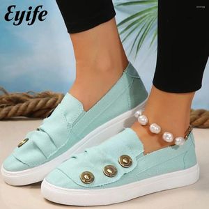 Casual Shoes Women's Canvas 2024 Button Ladies Slip On Loafers Outdoor Running Walking Jump Sport Sneakers