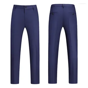 Men's Suits Men Solid Colour Suit Pants Black / Sky Blue Yellow Business Social Leisure Thin Trousers