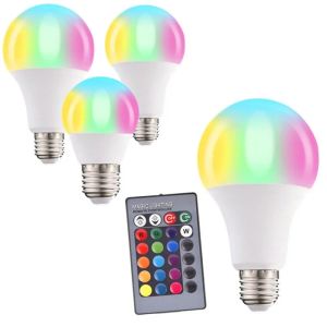 Lâmpada rgb lâmpada E27 LED colorido Alterar lâmpada de cor rgbw lâmpadas inteligentes 5w 10w 15w IR Remote Control Dimming for Home Christmas Light