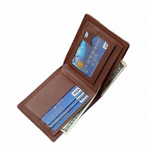 men Purse Black Coin Wallet Male Busin ID Cards Holder PU Leather Multiple Slot Casual Large Capacity Dollar Coin Mey Bags X6PN#