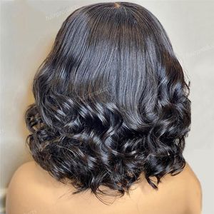 Novas senhoras europeias e americanas fibra química renda frontal bob curto cabelo encaracolado mulheres negras cor natural cabelo encaracolado solto fábrica de peruca de seda coreana de alta temperatura