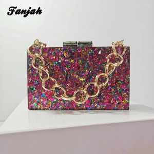 Borsa a tracolla diagonale a spalla singola da donna con coulisse Borsa a tracolla diagonale semplice e versatile alla moda, cena, matrimonio, acrilico, paillettes colorate