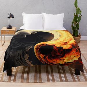 Cobertores Yin Yang Forças Opostas Lance Cobertor Cama Polar Moda Presente Personalizado Anime Flanelas