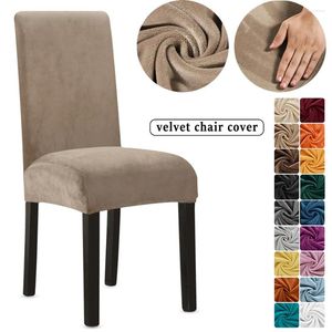 Chair Covers 1/2/4/6PC Velvet Elastic Cover Plain Spandex Slipcover Dining Room Soft Protector For Bnaquet El Office