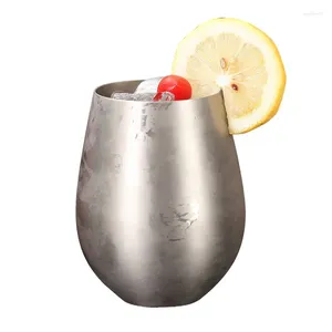 Mugs 500ml/18oz 304 Stainless Steel Egg-shaped Beer Metal Cold Drink Wine Glass Mug Coffee Cup Bar Tool