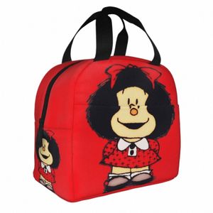 Bolsas de almuerzo C aislamiento de Mafalda, Bolsa Enfriadora, Ctenedor de Comida Quentina, Caja almuerzo Dibujos Animados, Alta Capa N9Hn###