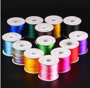 100M/Lot Satinschnüre 1,5mm DIY String Zubehör Baby Silikon Zahnen Kunststoffclip Baby Beißring Schnullerkette Nylonseil 240325