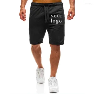 Shorts masculinos seu próprio logotipo de marca de design / imagem personalizada em qualquer lugar homens mulheres DIY calças de trimestre moda