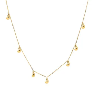 Łańcuchy spersonalizowane wielokrotne 18 -karatowe złote łzawice metalowy naszyjnik dla kobiet