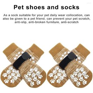 Dog Apparel Pet Socks For Dogs Waterproof Protector With Adjustable Straps Strong Sole Grips 4pcs Anti-slip Indoor