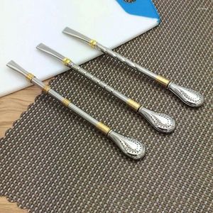 Coffee Scoops Tea Filter Yerba Mate Stainless Steel Straws Bombilla Gourd Reusable Tools Drinking Straw Spoon Washable Tool